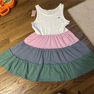 Vineyard Vines White and Green Sleeveless Dress